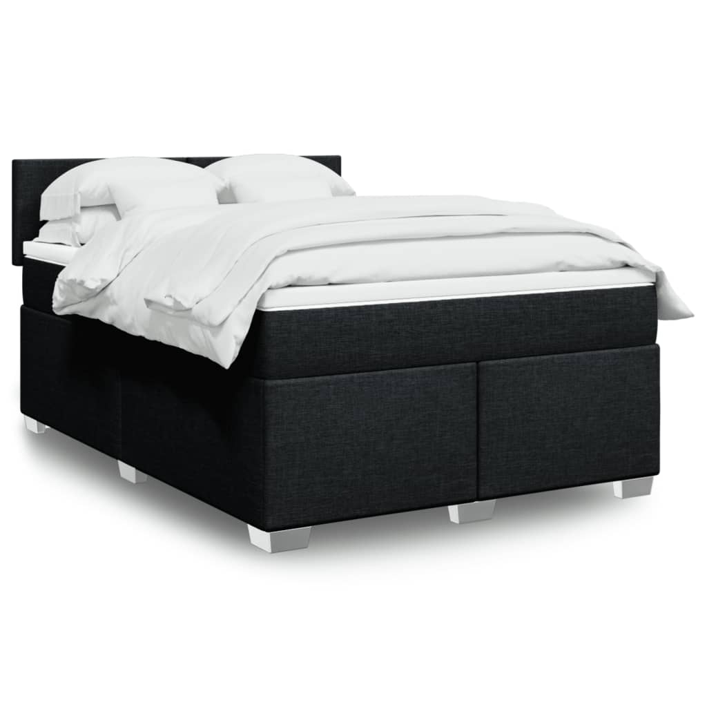 Boxspring met matras stof zwart 160x200 cm is nu te koop bij PeponiXL, paradijselijk wonen!
