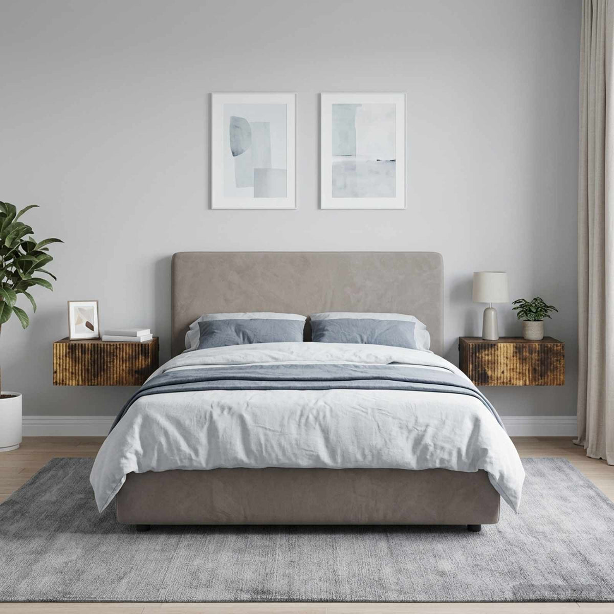 Wandbeugel Bedkast 2 pcs Gerookt eiken 49 x 34,5 x 20 cm is nu te koop bij PeponiXL, paradijselijk wonen!