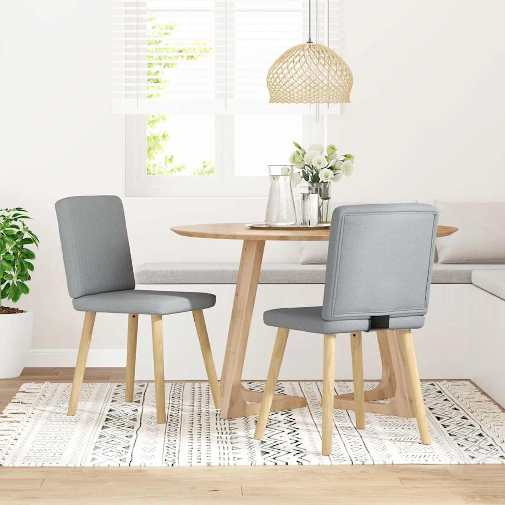 Eetkamerstoelen 2 st stof lichtgrijs is nu te koop bij PeponiXL, paradijselijk wonen!