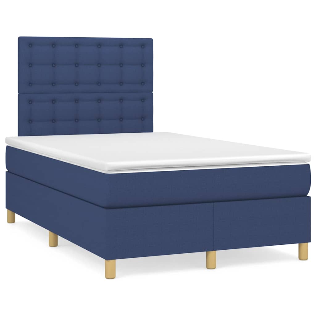 Boxspring met matras en LED stof blauw 120x190 cm is nu te koop bij PeponiXL, paradijselijk wonen!