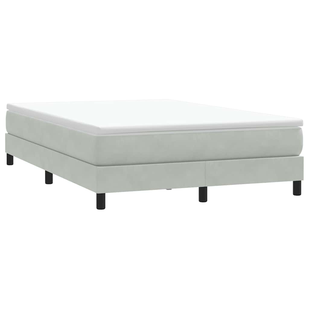 Boxspring zonder matras fluweel lichtgrijs 160x210 cm is nu te koop bij PeponiXL, paradijselijk wonen!