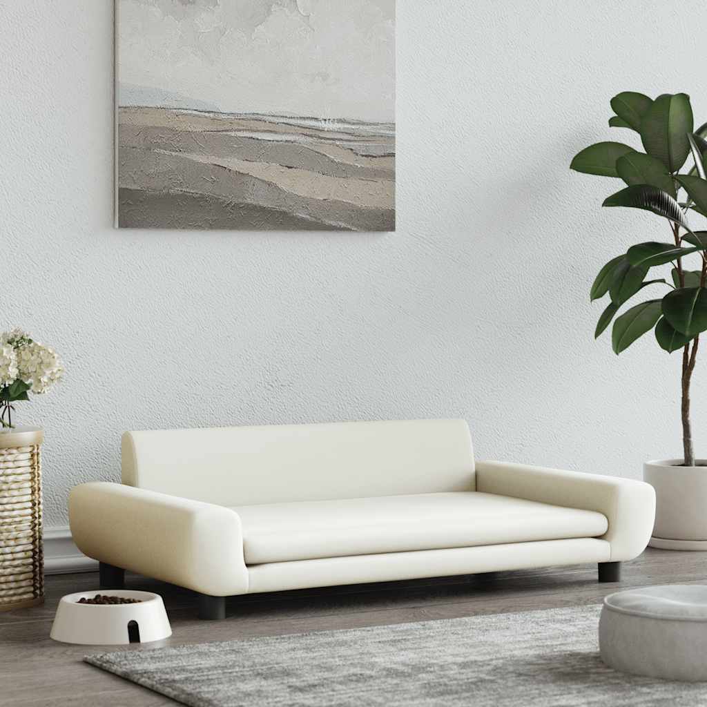 Hondenmand 100x54x33 cm fluweel crèmekleurig is nu te koop bij PeponiXL, paradijselijk wonen!