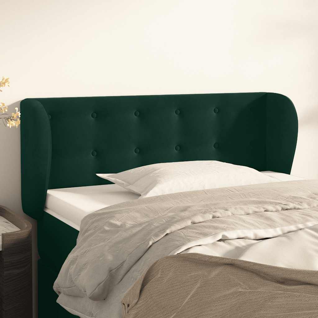 Hoofdbord met randen 103x23x78/88 cm fluweel donkergroen is nu te koop bij PeponiXL, paradijselijk wonen!