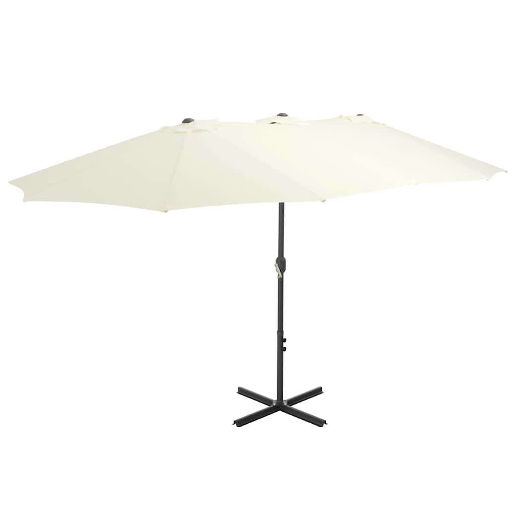 Parasol met aluminium paal 460x270 cm zandkleurig is nu te koop bij PeponiXL, paradijselijk wonen!