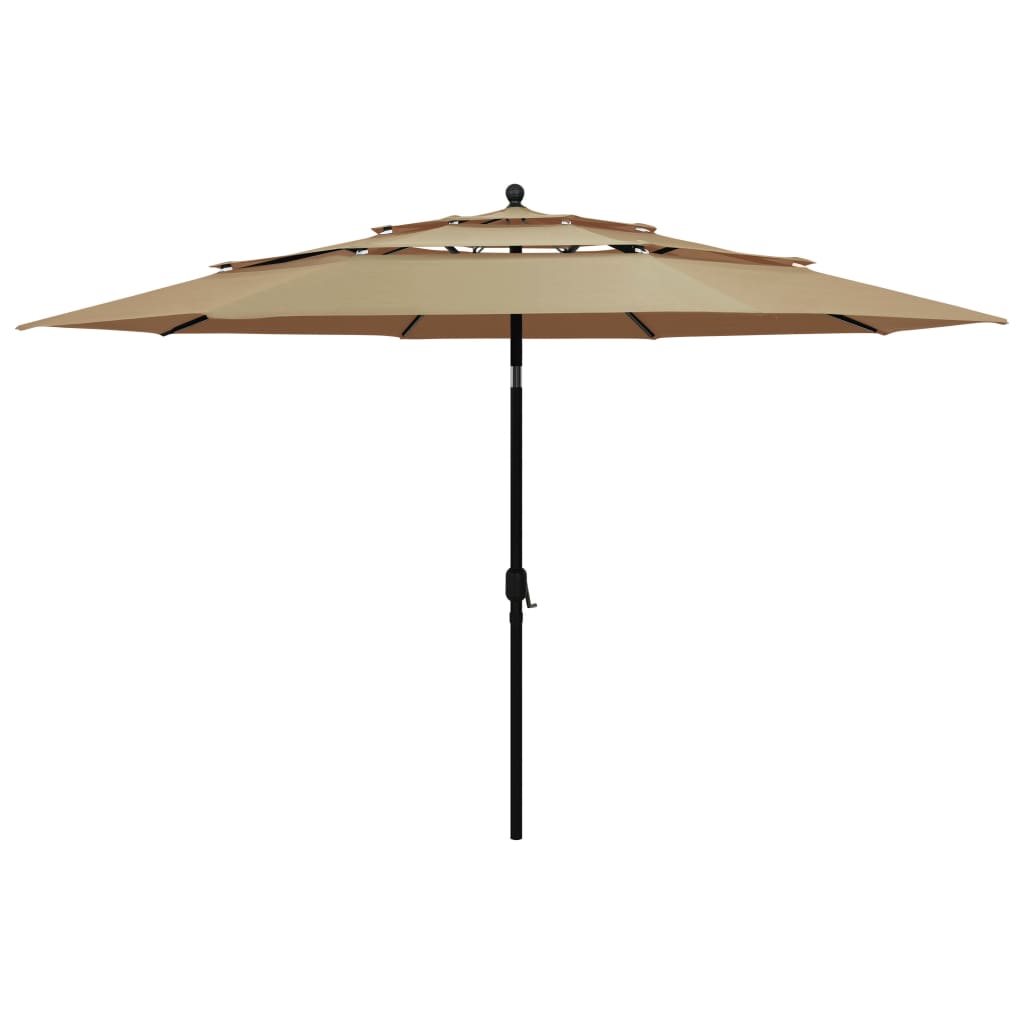 Parasol 3-laags met aluminium paal 3,5 m taupe is nu te koop bij PeponiXL, paradijselijk wonen!