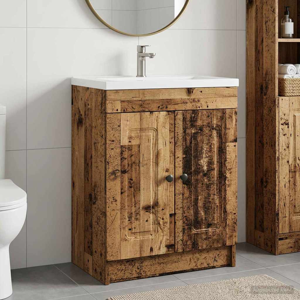 Badkamer onder wastafel kast Oud hout 56 x 37,5 x 81 cm is nu te koop bij PeponiXL, paradijselijk wonen!