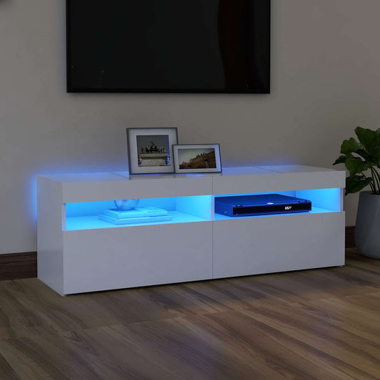 Tv-meubel met LED-verlichting 120x35x40 cm wit is nu te koop bij PeponiXL, paradijselijk wonen!