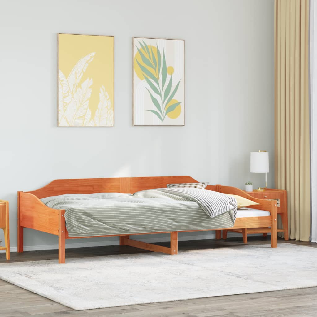 Bedframe zonder matras massief grenenhout wasbruin 80x200 cm is nu te koop bij PeponiXL, paradijselijk wonen!