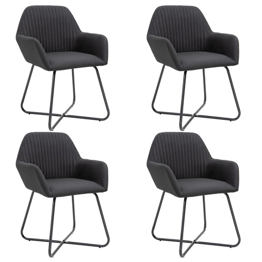Eetkamerstoelen 4 st stof zwart is nu te koop bij PeponiXL, paradijselijk wonen!