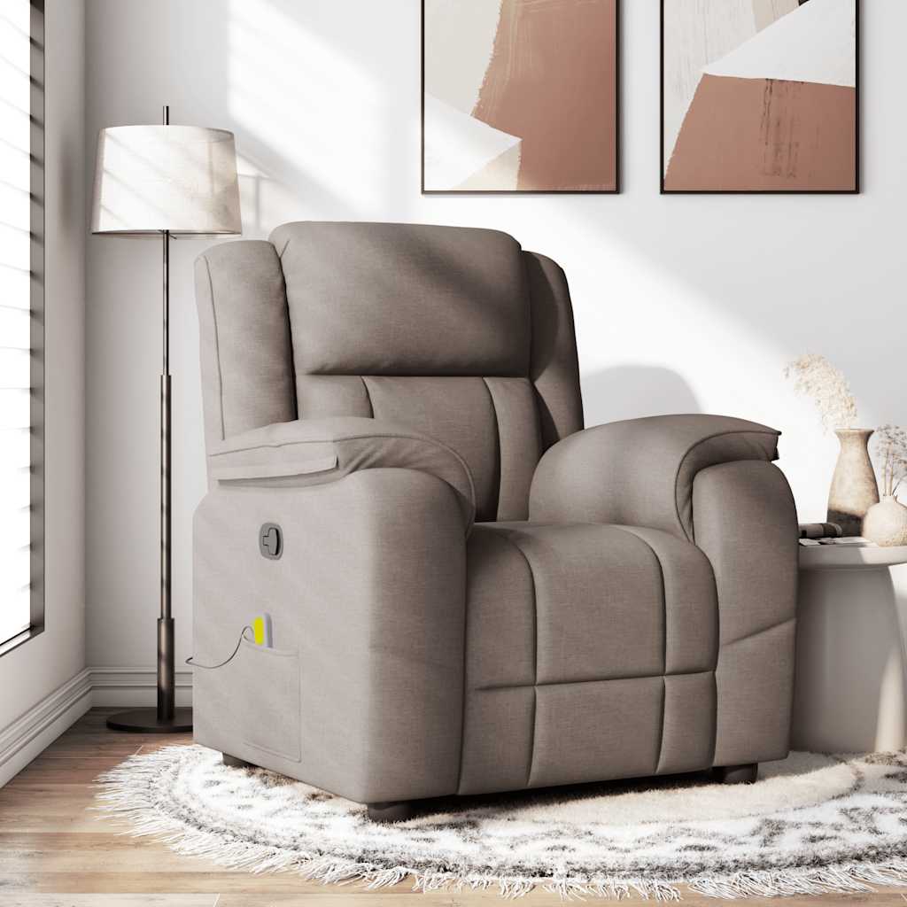 Massagestoel verstelbaar stof taupe is nu te koop bij PeponiXL, paradijselijk wonen!