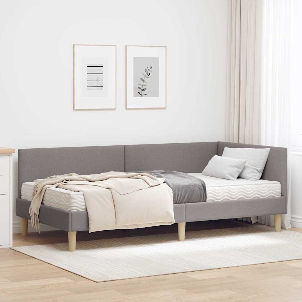 Hoekbedframe met Matras Anders met hoofdeinde 2 st Taupe Stof is nu te koop bij PeponiXL, paradijselijk wonen!