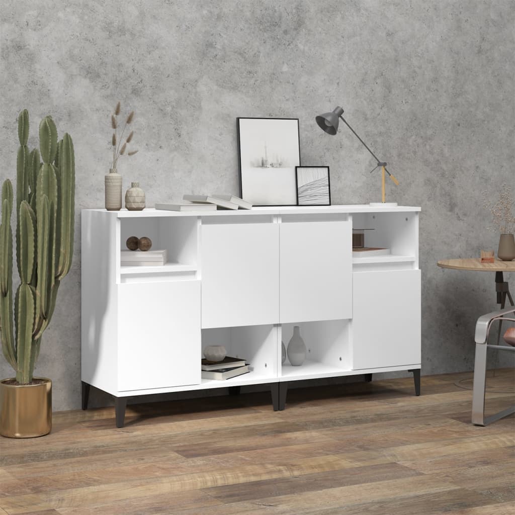 Dressoirs 2 st 60x35x70 cm bewerkt hout wit is nu te koop bij PeponiXL, paradijselijk wonen!