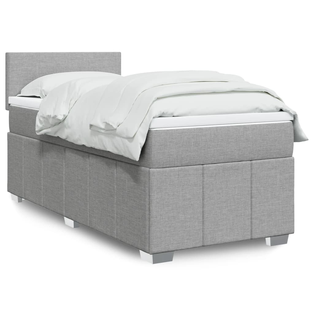 Boxspring met matras stof lichtgrijs 80x200 cm is nu te koop bij PeponiXL, paradijselijk wonen!