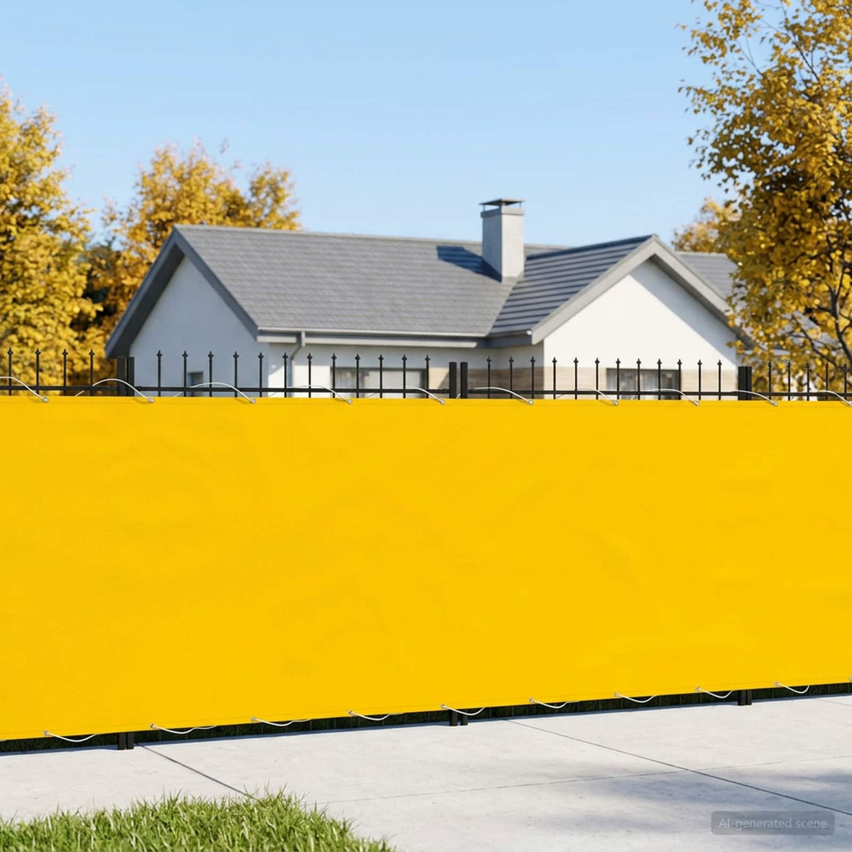 Balkon Privacy Scherm 200 x 500 cm Stof met PU-coating Geel is nu te koop bij PeponiXL, paradijselijk wonen!