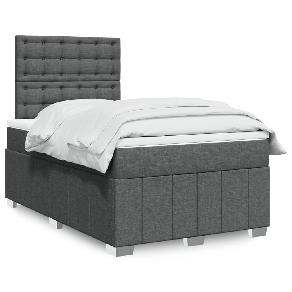 Boxspring met matras stof donkergrijs 120x190 cm is nu te koop bij PeponiXL, paradijselijk wonen!