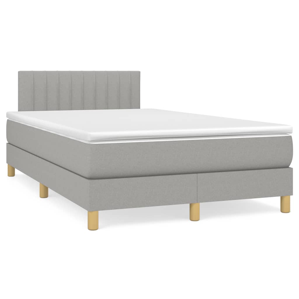 Boxspring met matras stof lichtgrijs 120x190 cm is nu te koop bij PeponiXL, paradijselijk wonen!