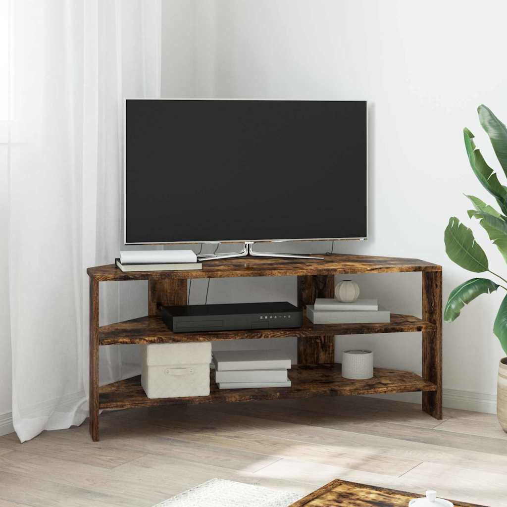 HoekTVKast 102x40,5x45cm Gerookt eiken Bewerkt hout is nu te koop bij PeponiXL, paradijselijk wonen!