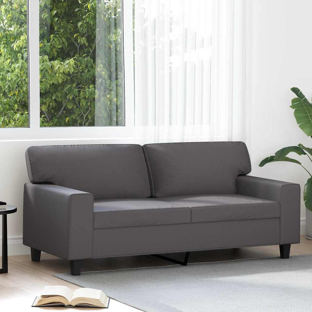 Tweezitsbank 140 cm kunstleer grijs is nu te koop bij PeponiXL, paradijselijk wonen!