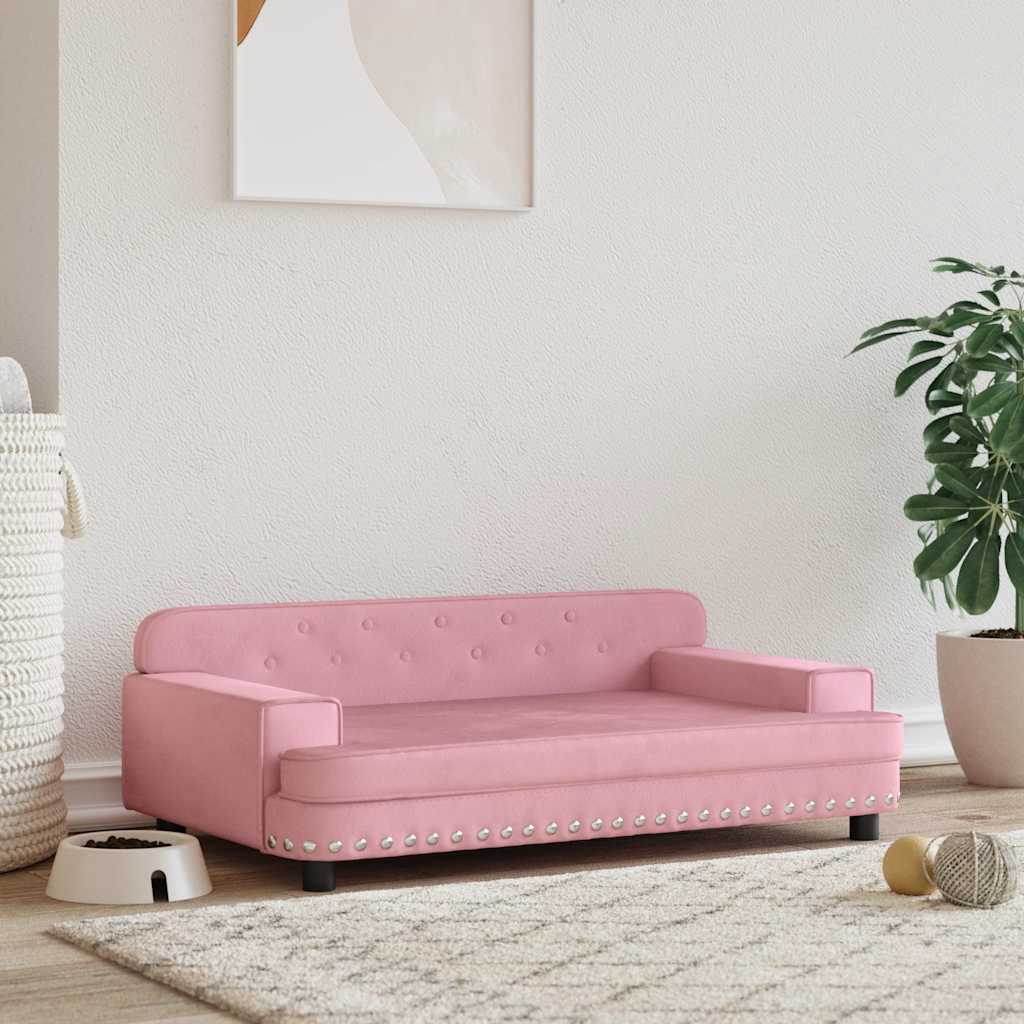 Hondenmand 90x53x30 cm fluweel roze is nu te koop bij PeponiXL, paradijselijk wonen!