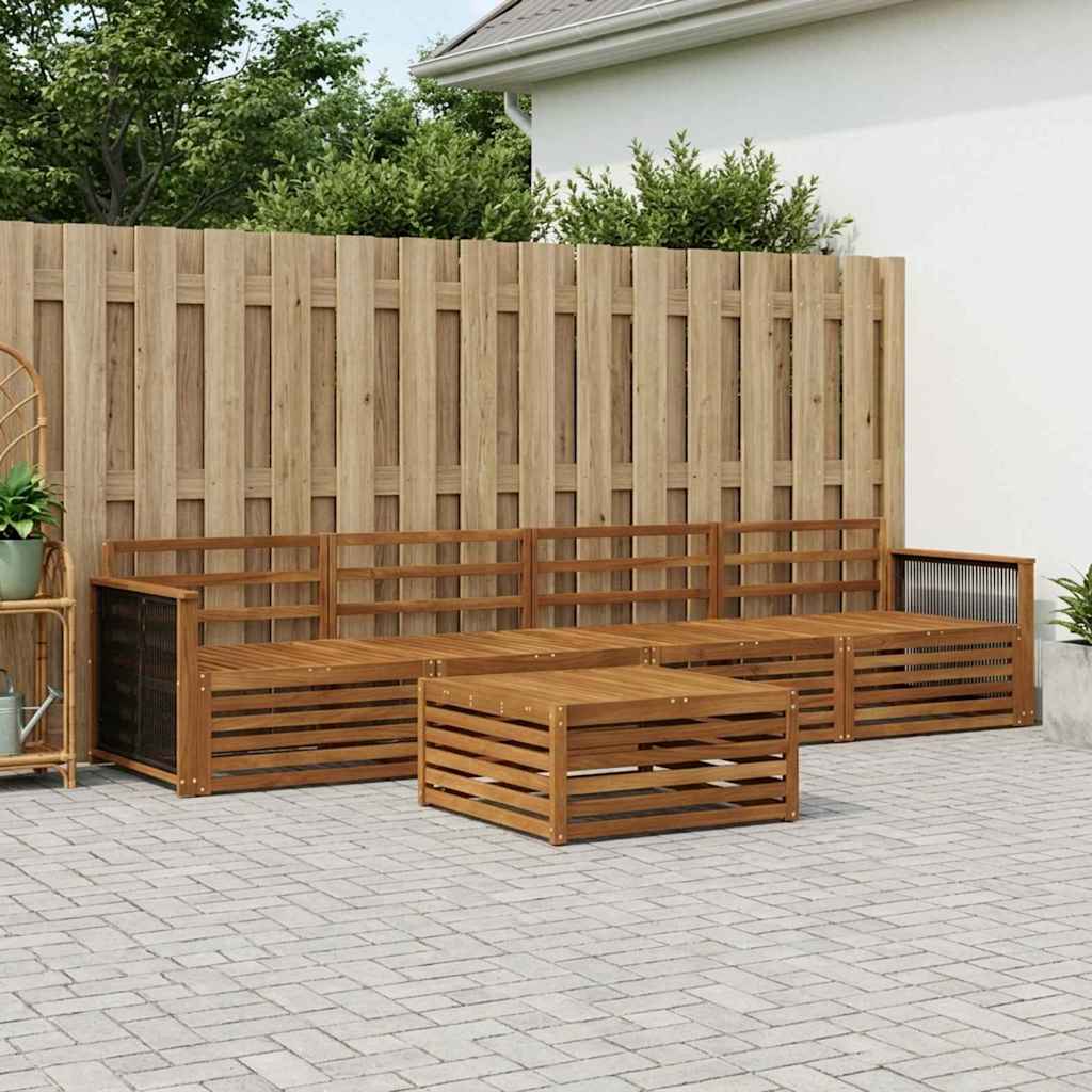 Buiten bankenset 5 pcs Naturel Massief Acaciahout is nu te koop bij PeponiXL, paradijselijk wonen!