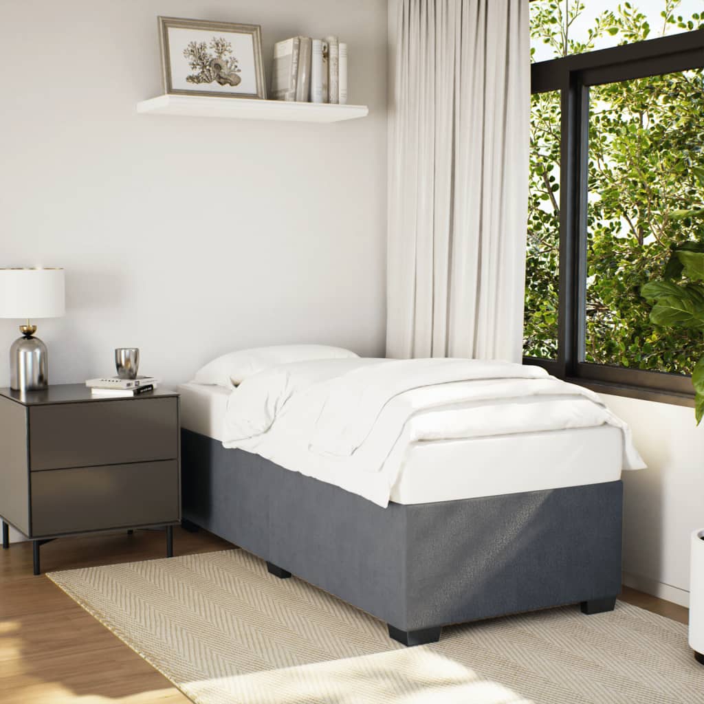 Bedframe zonder matras 90x190 cm fluweel donkergrijs is nu te koop bij PeponiXL, paradijselijk wonen!