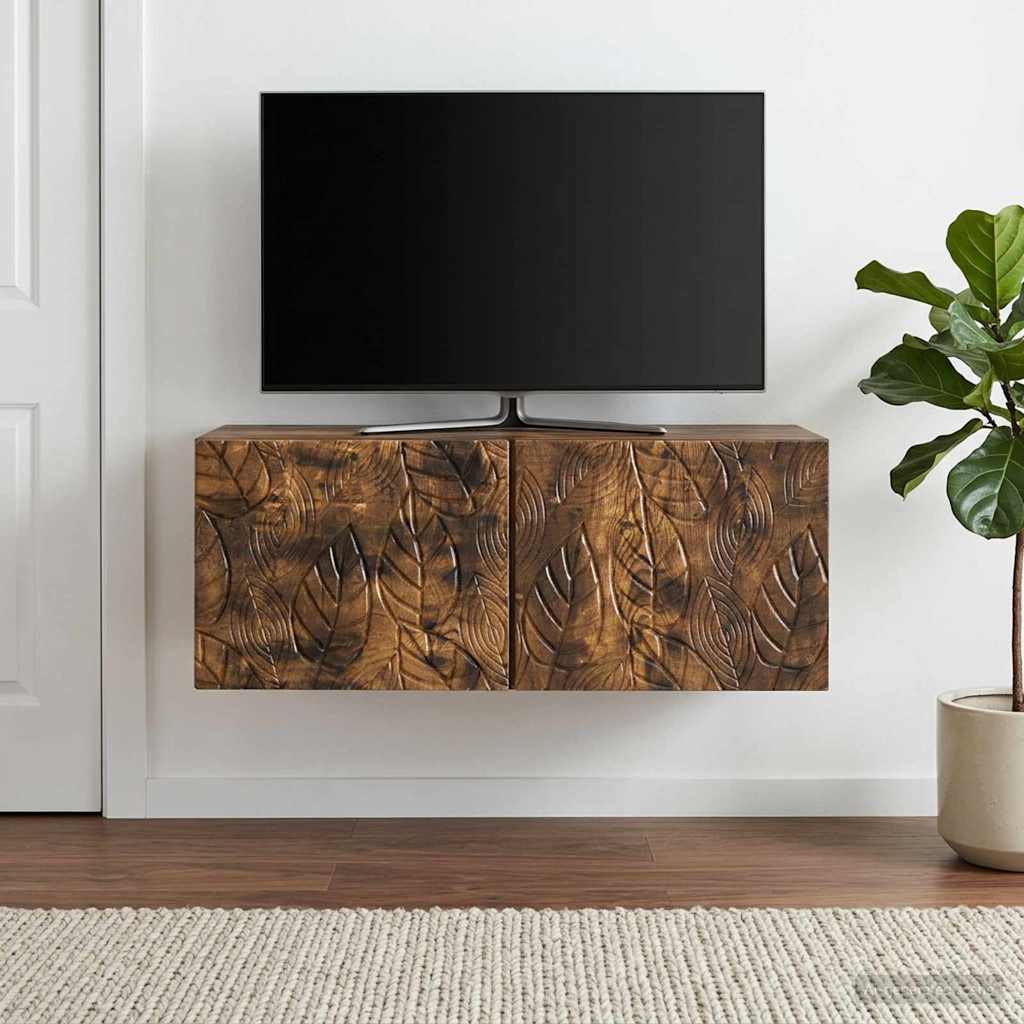 Wandbeugel TV-kast 59,5 x 41 x 30 cm Gerookt eiken Bewerkt hout is nu te koop bij PeponiXL, paradijselijk wonen!