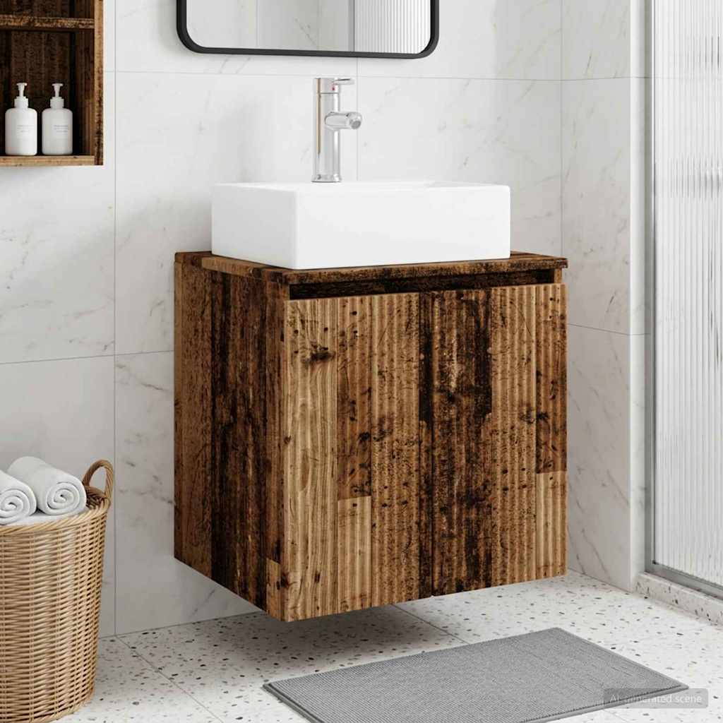 Wandgemonteerde wastafelmeubel Oud hout 49,5 x 41 x 62,5 cm is nu te koop bij PeponiXL, paradijselijk wonen!