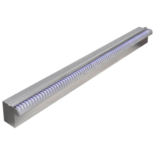Zwembadwaterval met LED's rechthoekig 90 cm roestvrij staal is nu te koop bij PeponiXL, paradijselijk wonen!
