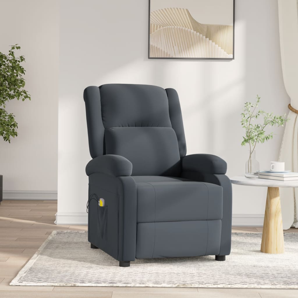 Massagestoel elektrisch fluweel donkergrijs is nu te koop bij PeponiXL, paradijselijk wonen!