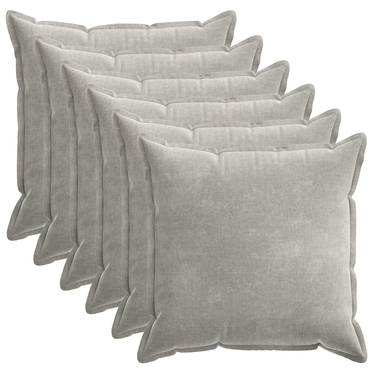 Kussensloop 6 st HOUTEN Lichtgrijs 65 x 65 cm Chenille Stof is nu te koop bij PeponiXL, paradijselijk wonen!