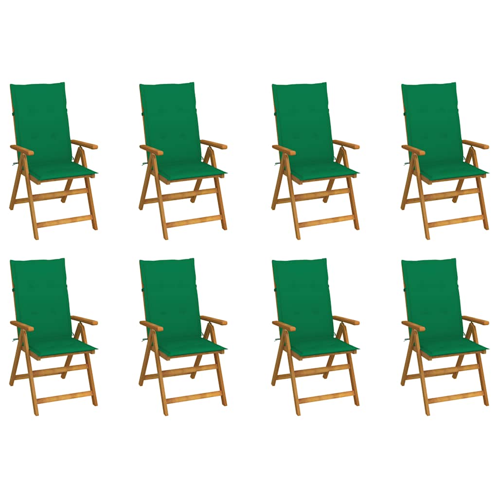 Tuinstoelen 8 st inklapbaar met kussens massief acaciahout is nu te koop bij PeponiXL, paradijselijk wonen!
