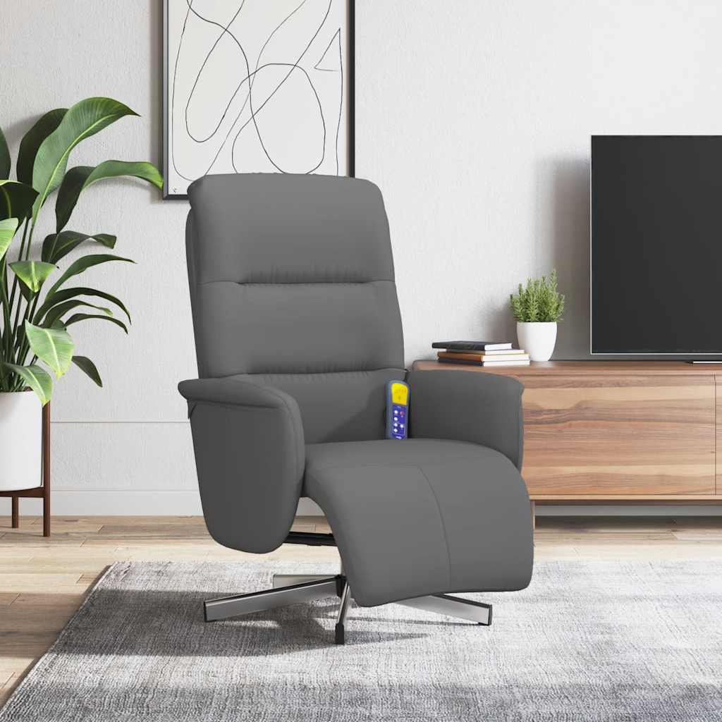 Massagestoel verstelbaar met voetensteun stof donkergrijs is nu te koop bij PeponiXL, paradijselijk wonen!