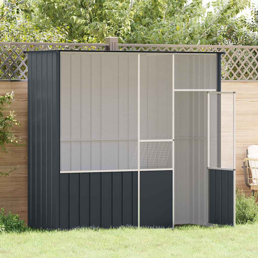 Vogelkooi 215x78x200 cm gegalvaniseerd staal antracietkleurig is nu te koop bij PeponiXL, paradijselijk wonen!