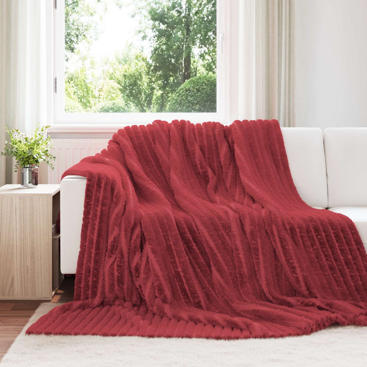 Gooi Deken Bordeaux Rood 270 x 240 cm Fleece is nu te koop bij PeponiXL, paradijselijk wonen!