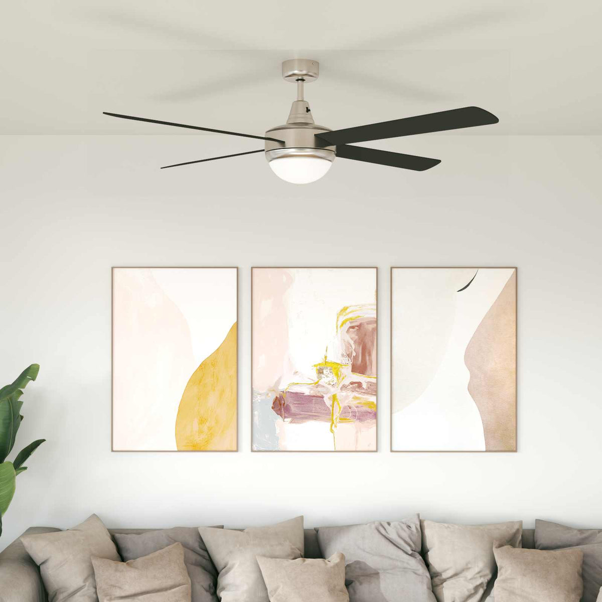 Plafondventilator met licht en afstandsbediening Ø 130 cm Zwart is nu te koop bij PeponiXL, paradijselijk wonen!
