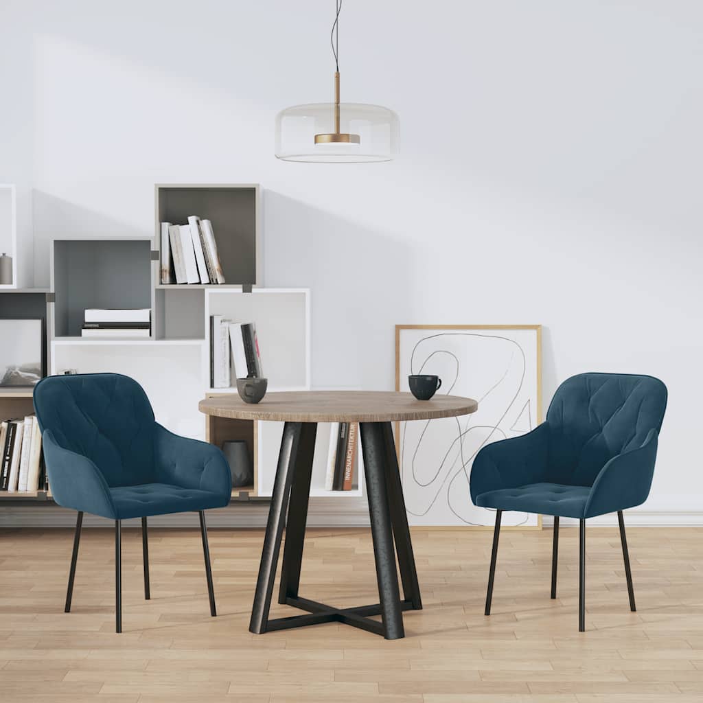Eetkamerstoelen 2 st fluweel blauw is nu te koop bij PeponiXL, paradijselijk wonen!
