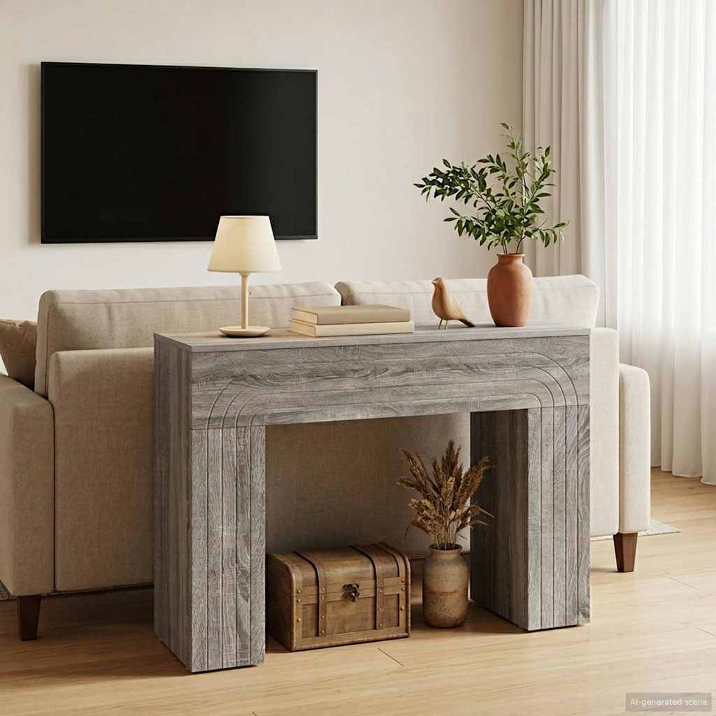 Salontafel Grijs sonoma 102 x 35 x 75 cm Bewerkt hout is nu te koop bij PeponiXL, paradijselijk wonen!