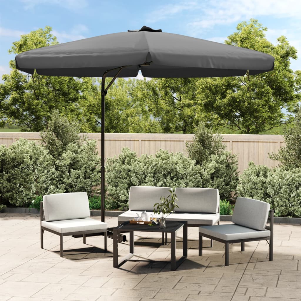 Parasol met stalen paal 300 cm antraciet is nu te koop bij PeponiXL, paradijselijk wonen!