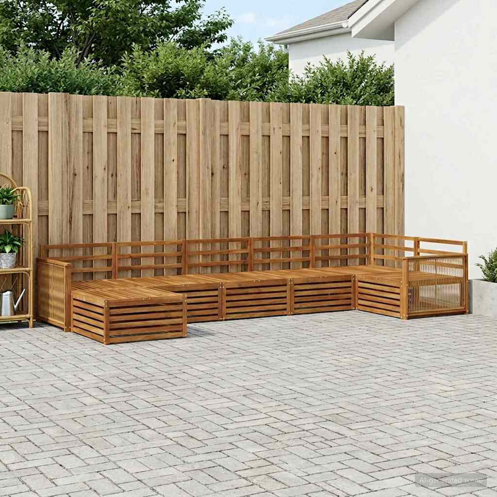 Buiten bankenset 7 pcs Naturel is nu te koop bij PeponiXL, paradijselijk wonen!