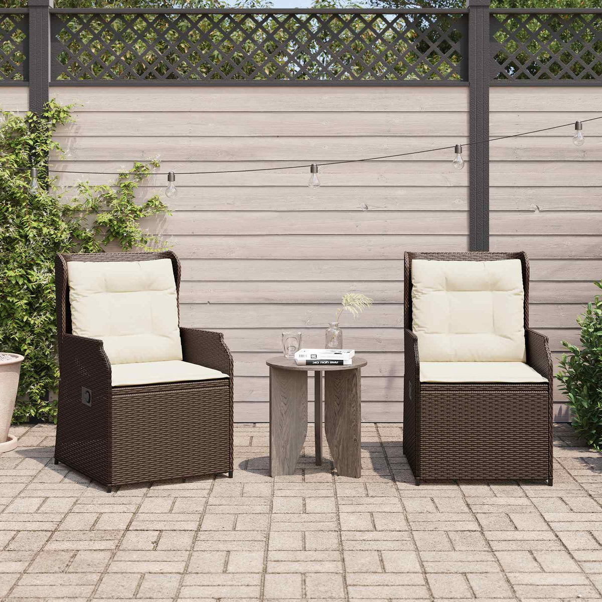 Tuinbank 2 pcs Bruin poly rattan is nu te koop bij PeponiXL, paradijselijk wonen!