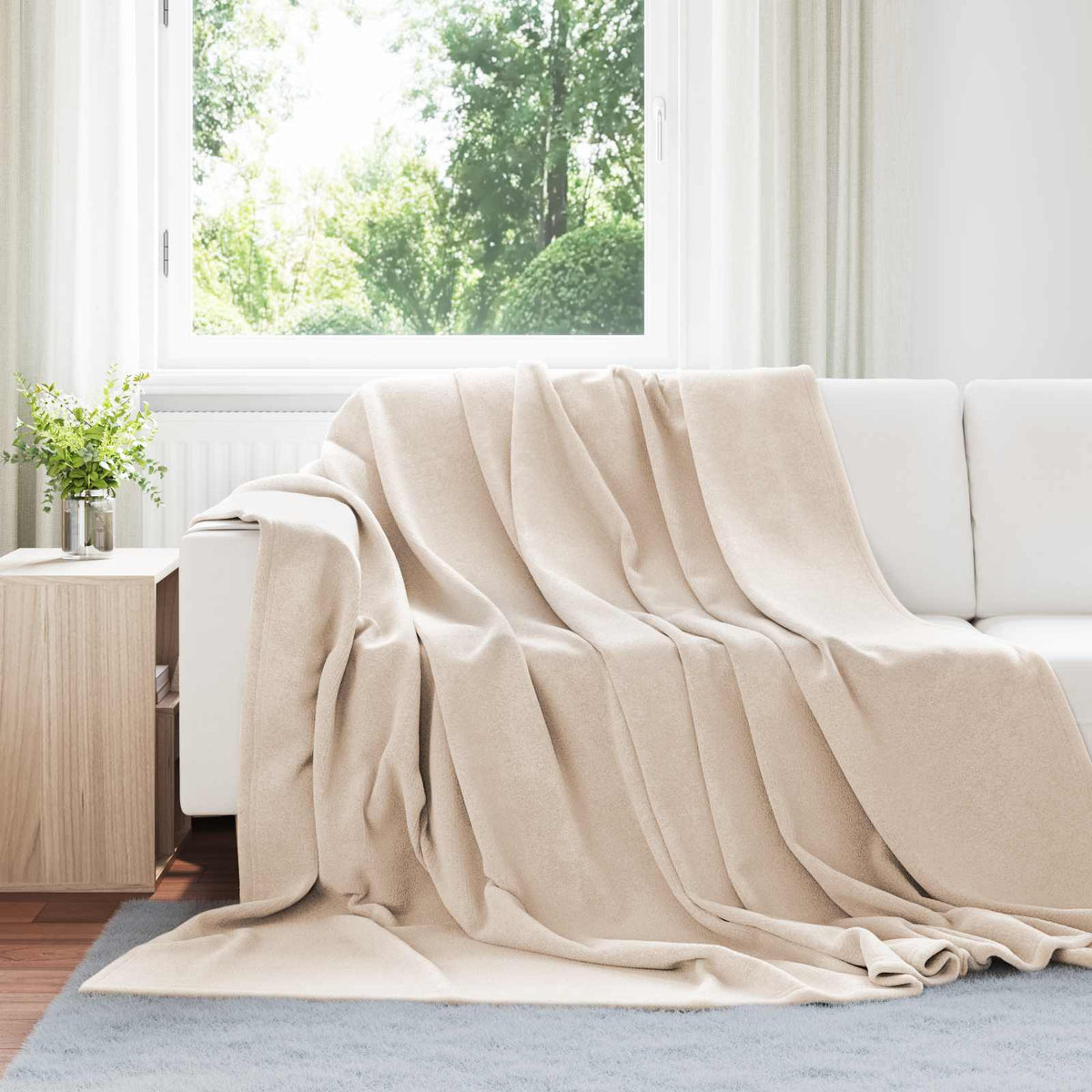 Kleden 6 pcs Beige 220 x 240 cm Fleece is nu te koop bij PeponiXL, paradijselijk wonen!