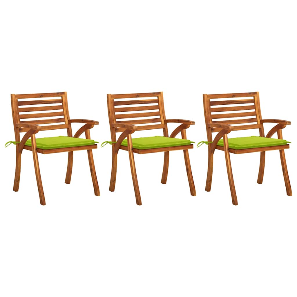 Tuinstoelen 3 st met kussens massief acaciahout is nu te koop bij PeponiXL, paradijselijk wonen!