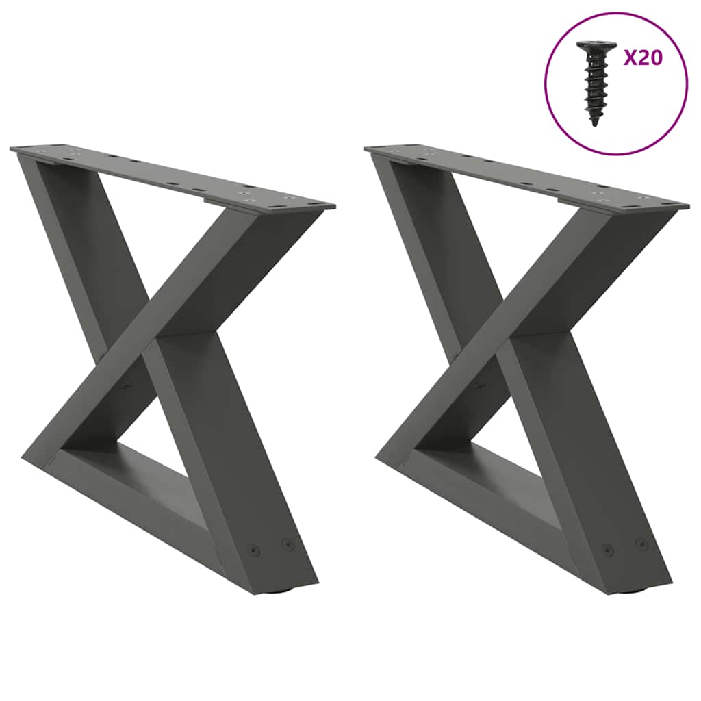 Salontafelpoten 2 st 50x(30-31,3) cm staal antraciet is nu te koop bij PeponiXL, paradijselijk wonen!