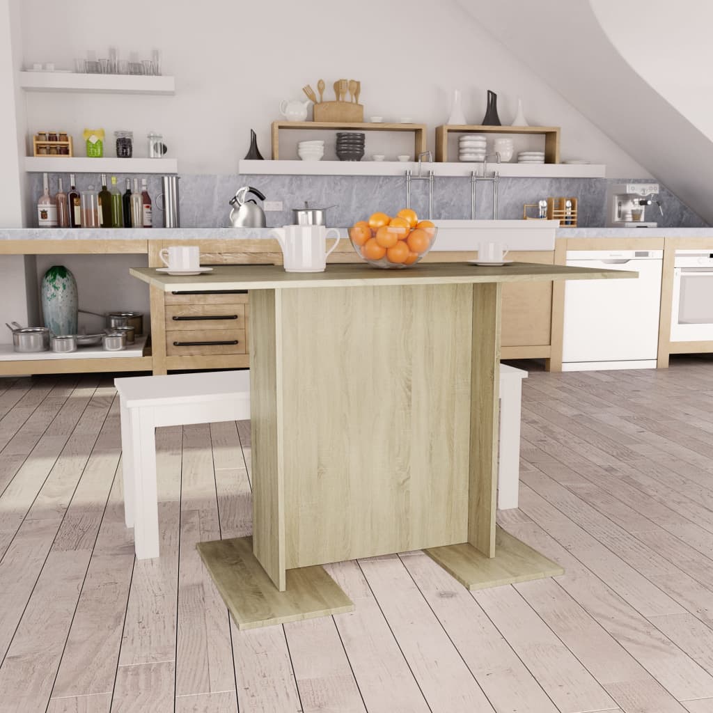 Eettafel 110x60x75 cm bewerkt hout sonoma eikenkleurig is nu te koop bij PeponiXL, paradijselijk wonen!