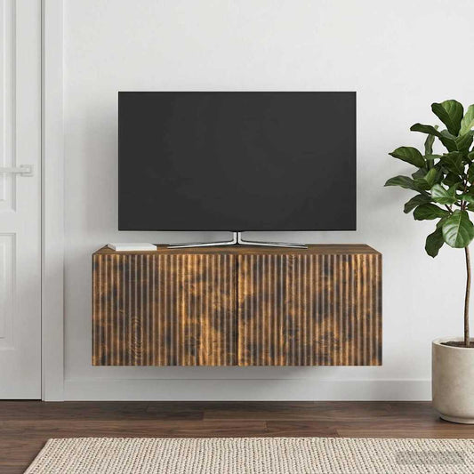 Wandbeugel TV-kast Gerookt eiken 78,5 x 41 x 30 cm Bewerkt hout is nu te koop bij PeponiXL, paradijselijk wonen!