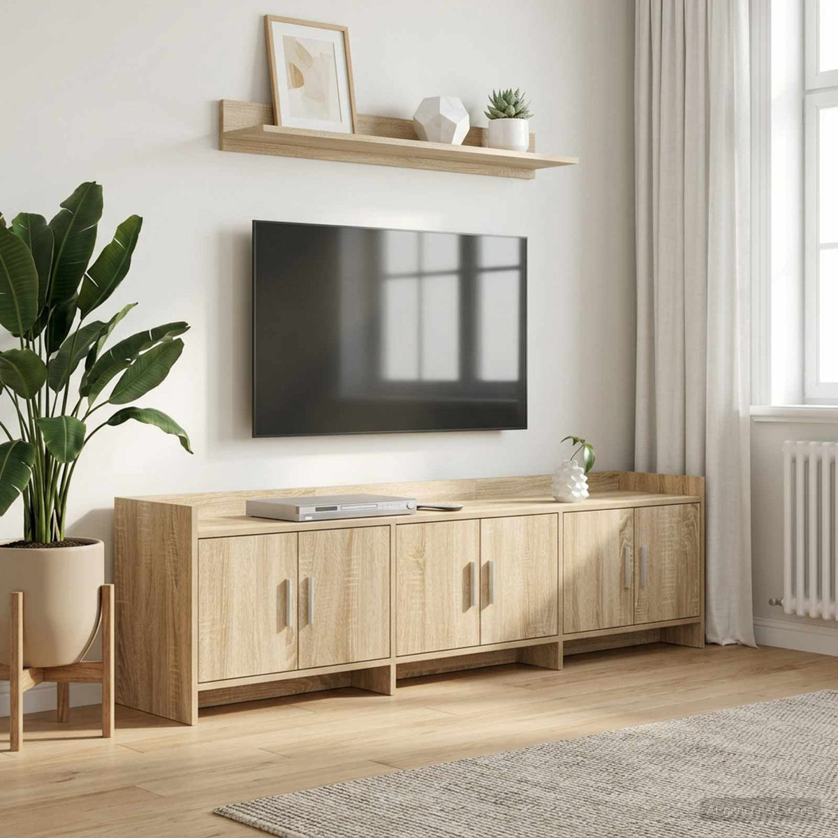TV-kast 168 x 33 x 47 cm Sonoma Eiken Bewerkt hout is nu te koop bij PeponiXL, paradijselijk wonen!