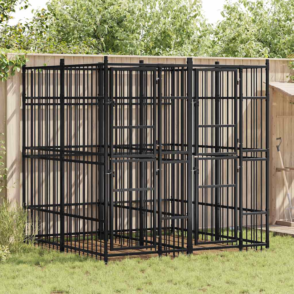 Hondenkennel 3,69 m² staal is nu te koop bij PeponiXL, paradijselijk wonen!
