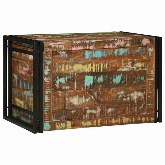 Opbergbox Bruin en zwart 80 x 50 x 50 cm hergebruikt hout is nu te koop bij PeponiXL, paradijselijk wonen!