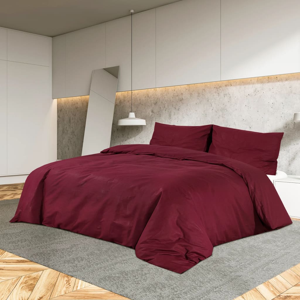Dekbedovertrekset lichtgewicht 135x200 cm microvezel bordeaux is nu te koop bij PeponiXL, paradijselijk wonen!