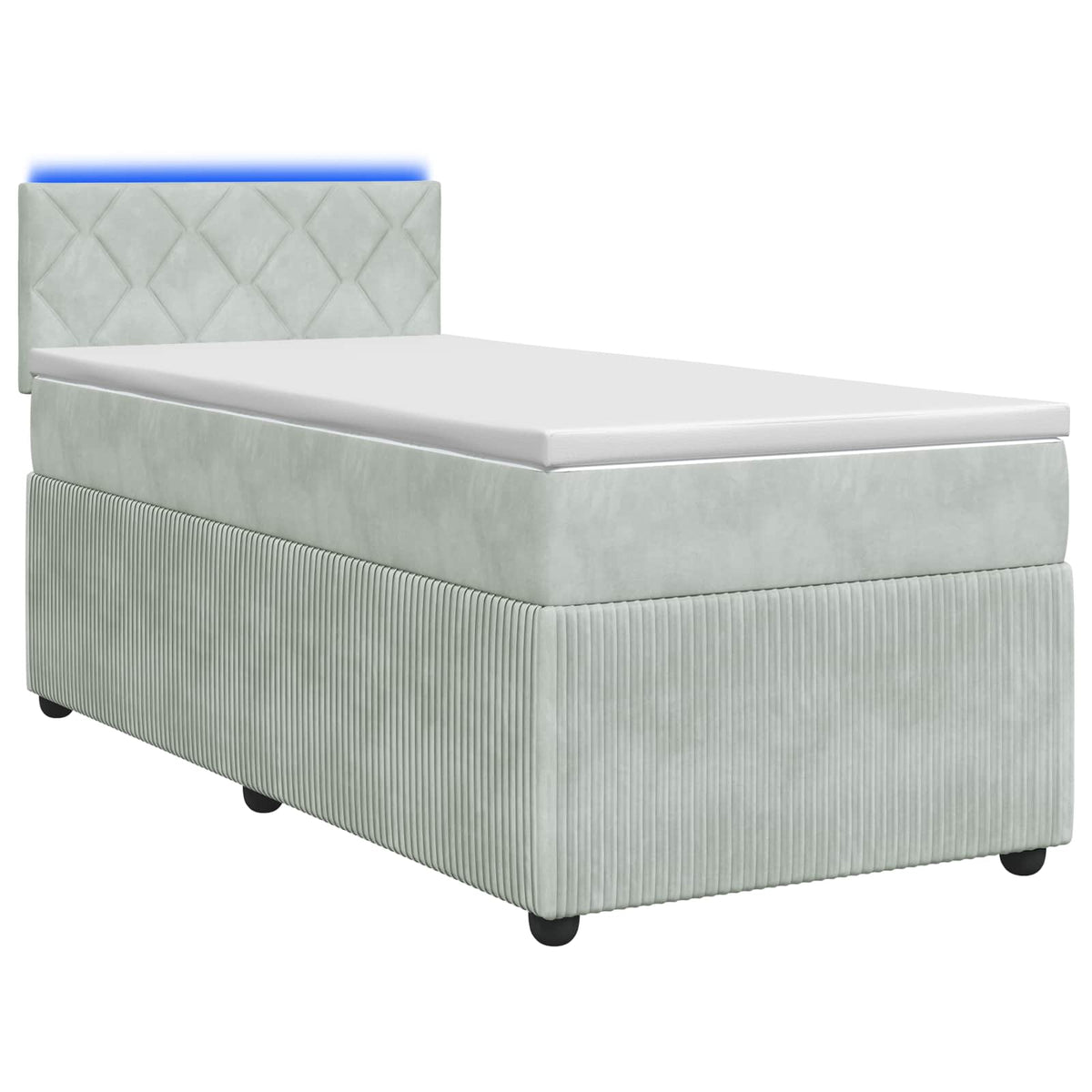 Boxspringbed met matras Lichtgrijs 90 x 190 cm Fluweel is nu te koop bij PeponiXL, paradijselijk wonen!